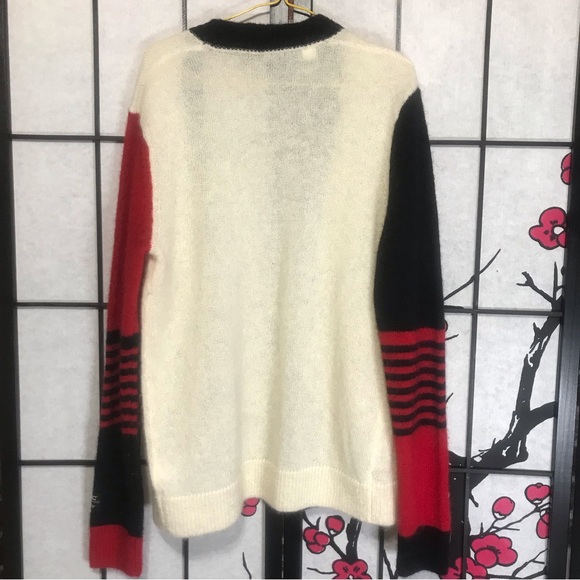 🐲💙WESC color blocked wool-mohair blend Unisex Knitted sweater - Picture 8 of 10